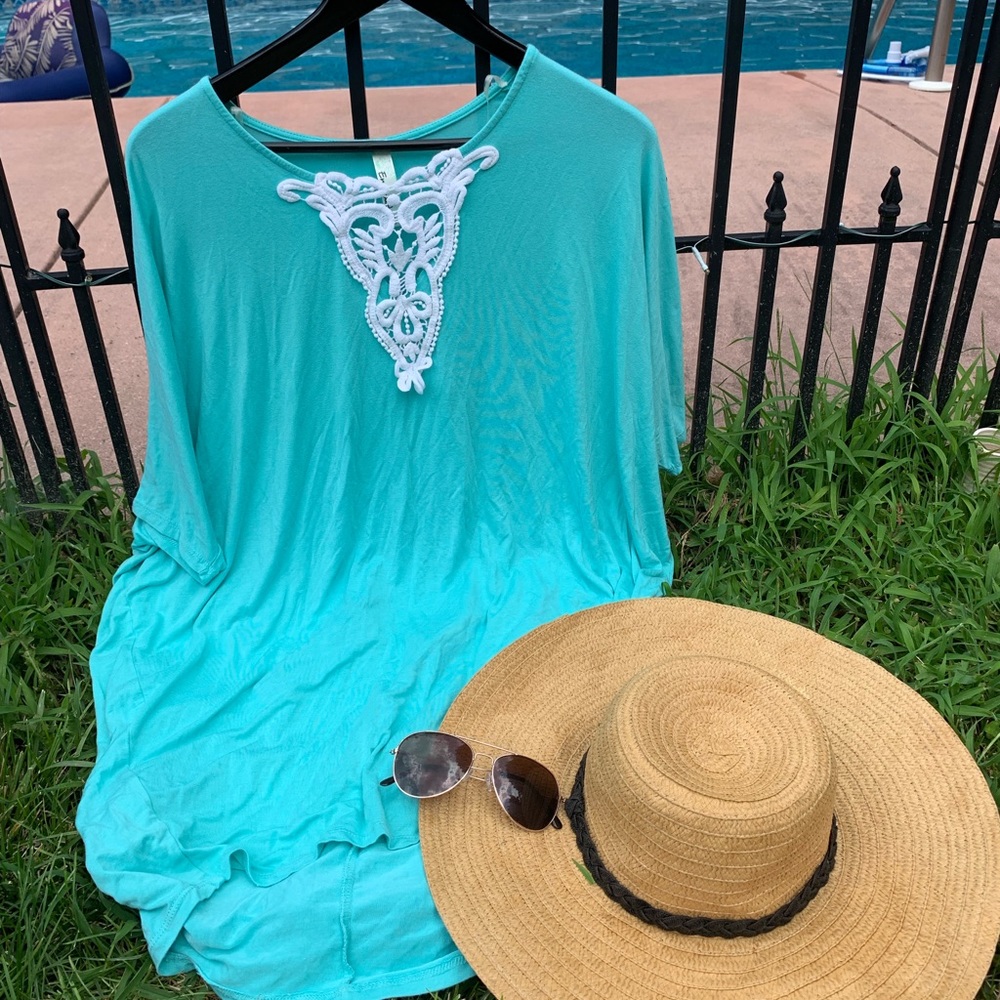 Emerald teal cover up.